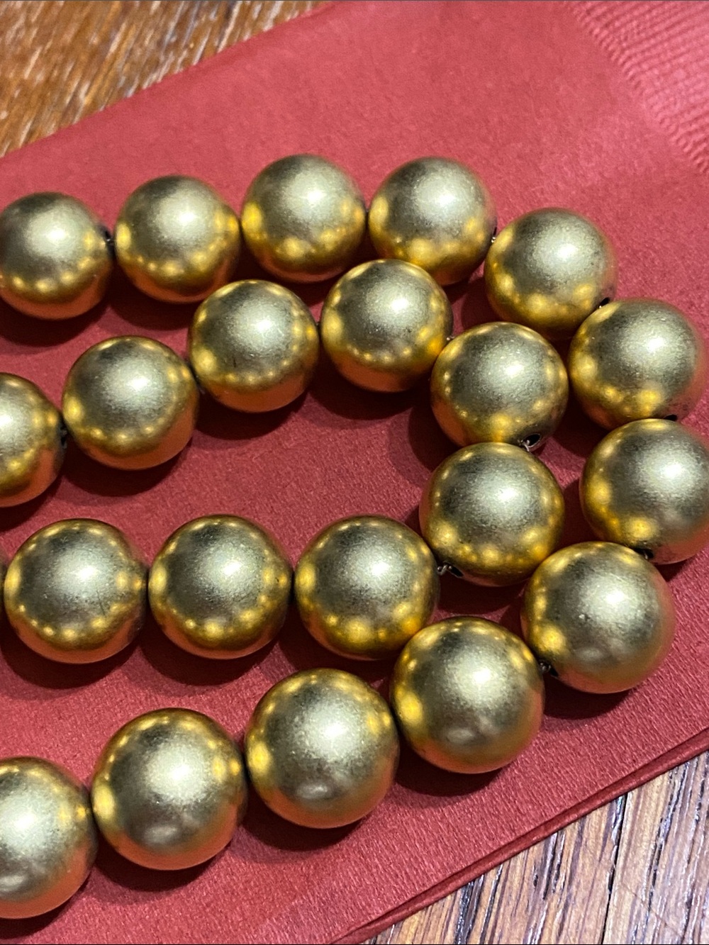 VTG Gold Bead Necklace - Picture 2 of 5